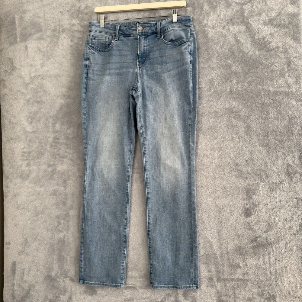 NYDJ Marilyn Straight Jeans Women’s 10 Blue Denim Lift Tuck Technology Size 10**